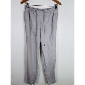 Vince Womens Linen Drawstring Elastic Waist Pocketed Pants Gray Size‎ XS